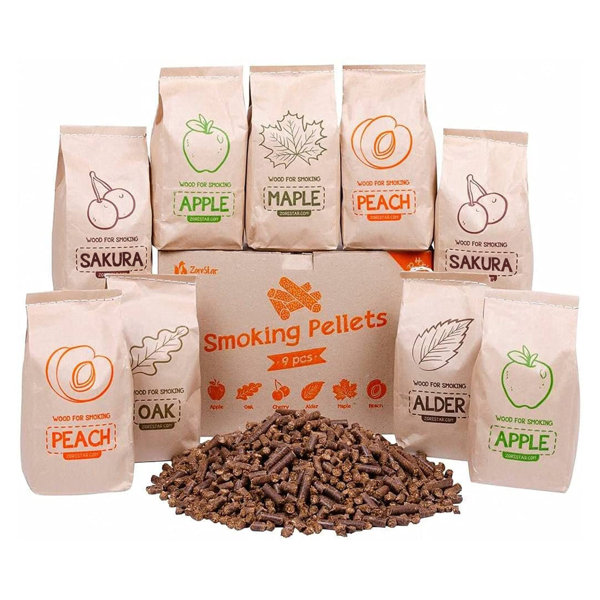 Zorestar Smoker Pellets Variety Pack 100 AllNatural Wood Smoking Pellet Set Of 9 Packs